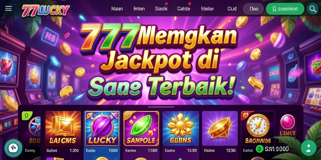 Tampilan gameplay menarik dari 777LUCKY menunjukkan putaran slot yang seru.