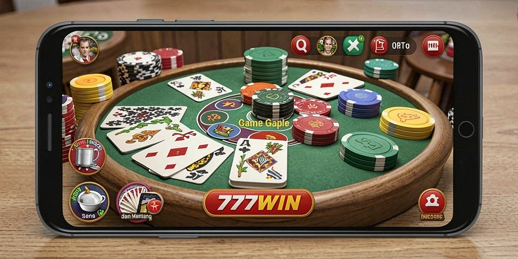 Screenshot gameplay Gaple 777WIN yang seru dan penuh tantangan.