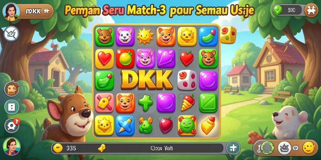 Screenshot menunjukkan aksi seru mencocokkan item dalam permainan DKK.