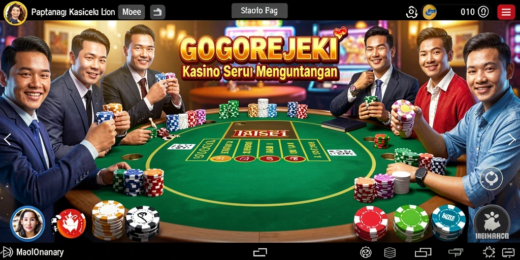 Screenshot gameplay GOGOREJEKI menampilkan keseruan permainan kasino.