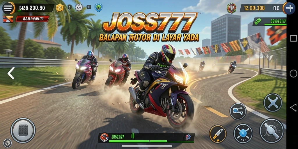 Gameplay balapan motor yang mendebarkan dan penuh kecepatan.