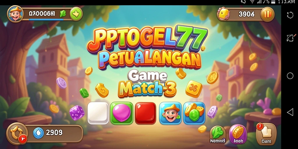 Tampilan gameplay seru di JPTOGEL77 dengan kombinasi warna yang cerah.