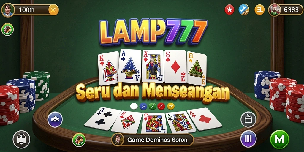 Tampilan gameplay seru dalam LAMPU777 dengan mode Domino.
