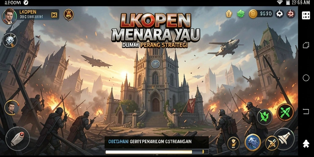 Screenshot menunjukkan aksi menara melawan gelombang musuh yang intens.