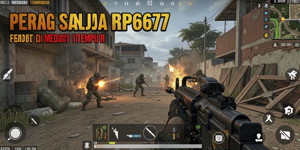 Tangkapan layar menampilkan aksi seru dalam gameplay FPS RP6677.