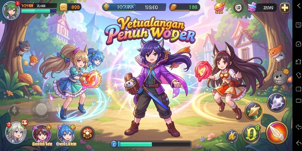 Menggambarkan gameplay menarik dari YOYO88 dengan karakter Anime.